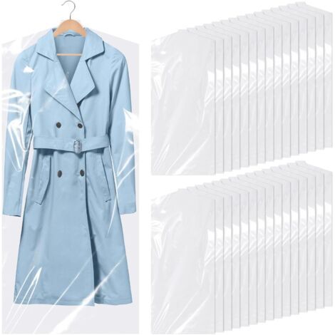 Set Mit 30 Transparenten Kunststoff-schutzhüllen, 60x150 Cm, Hängend, Staubdicht, Für Hemden, Jacken, Anzüge Und Pullover.