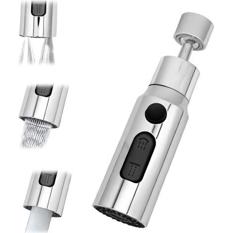 Küchenspüle-spray, 360-grad-wasserhahn, 3 Modi, Wasserhahn-luftsprudler, Küchenarmatur-düse Mit Luftsprudler, Küchenspüle-mischbatterie, Drehbarer Wasserhahnkopf, Universeller Orienta-wasserhahn-adapt