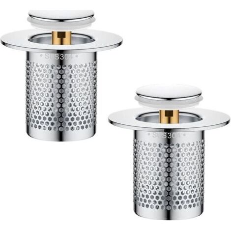 2er-set Abfluss Für Küchenspüle Aus Edelstahl (5,5 X 5,5 X 5 Cm), Pop-up-ablauf Für Badezimmer Und Badewanne
