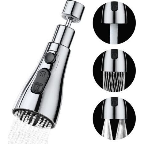 Küchenspüle-spray, 360-grad-wasserhahn, 3 Modi, Küchenarmaturdüse Mit Luftsprudler, Universeller Verstellbarer Wasserhahn-adapter