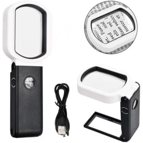 25-fache/10-fache Leselupe – Tragbare Lupe Mit 9 Leds, Integrierter Ständer Zum Lesen, Schmuck, Medaillen Und Textilien