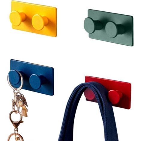 Klebehaken, Spleißen, Mehrfarbige Haken, Wandhaken, Schlüsselhaken, Selbstklebende Wandhaken Zum Aufhängen Von Taschen, Handtüchern, Steckdosen (4 Stück)