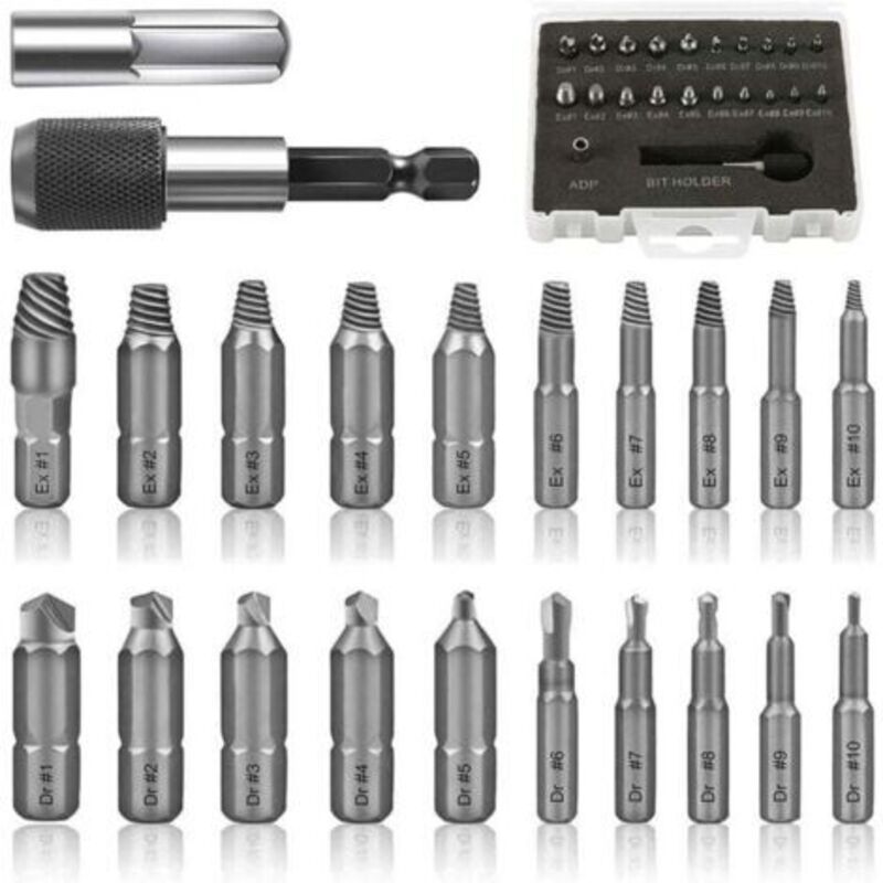 Zvd-22pcs Beschädigte Schraubenausdreher, Ausziehsatz Für Gebrochene Bolzen Und Schrauben, Reparaturwerkzeuge