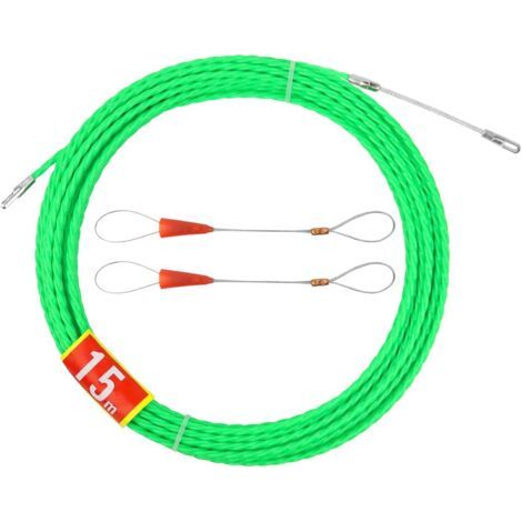 (grün) Elektrikernadel 15 M, Elektrokabelzieher 4 Mm, Kabelzieher Mit 2 Flexiblen Führungsköpfen, Kabelnadel, Kabeleinfädler Zum Verlegen Von Kanälen