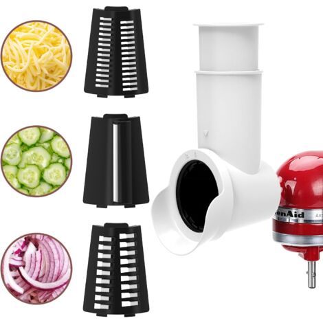 Zubehör Für Kitchenaid-konditorroboter: Hobel/reibe, Käsereibe, Gemüseschneider Mit 3 Klingen, Spülmaschinenfest.