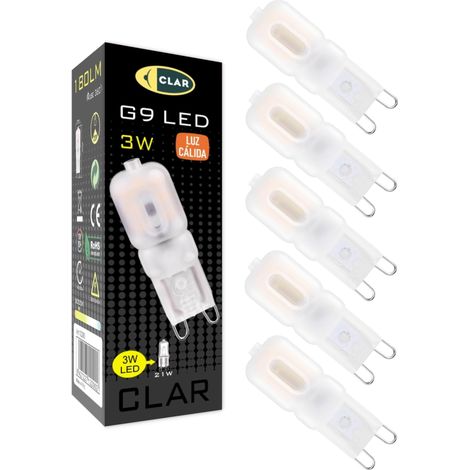 Ampullen Led G9, Weiß, Led-halogen 3w 3000ºk (5er-packung) [energieklasse F]