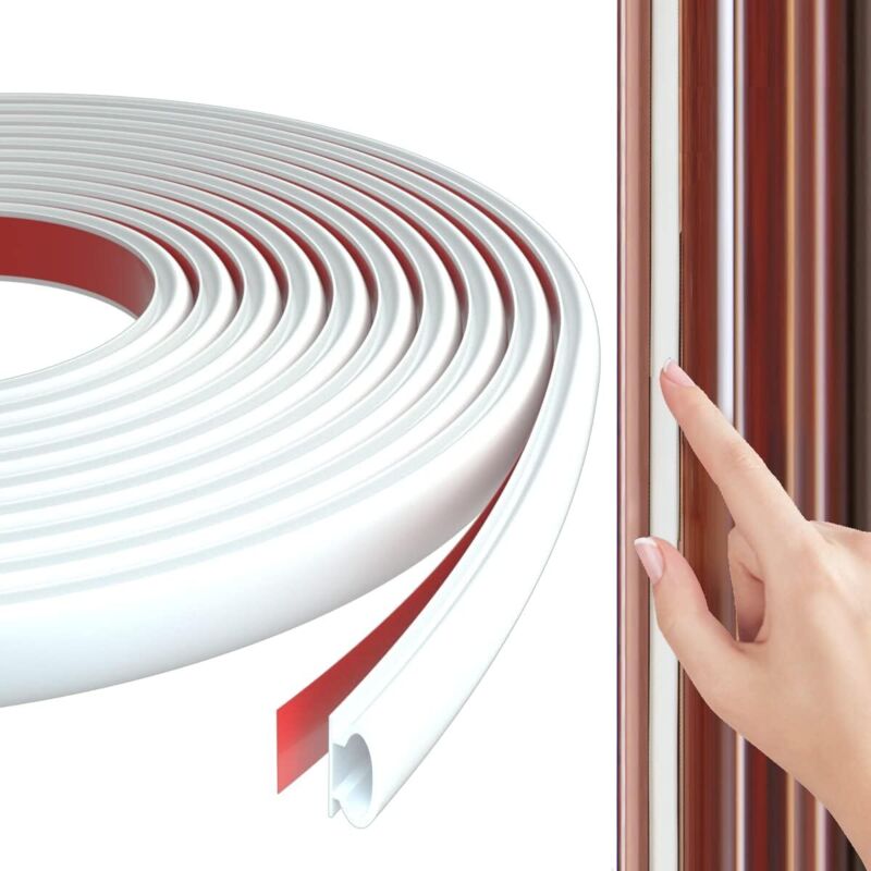8 M Weiße Tür- Und Fensterdichtung Typ D, Wärme- Und Schalldämmung, Selbstklebender Tpe-gummi-dichtungsstreifen, Pvc-autotür-dichtungsstreifen, Kompatibel Mit L