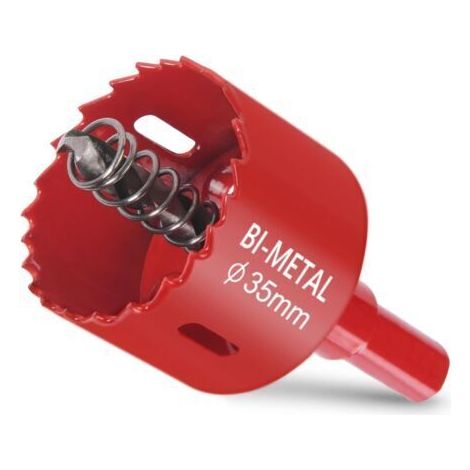 Bimetall-lochsäge, Ø35 Mm M42 Hss Bimetall-lochsäge, Lochsäge Mit Sechskantadapter Und Zentrierbohrer, Zum Bohren Von Kunststoff, Pvc, Holz, Faserplatten, Weichmetall