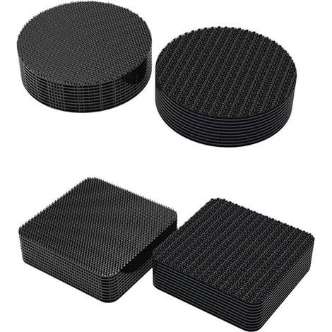 20 Stück 10 Es Doppelseitiger Kratzaufkleber, 5 X 5 Cm, Extra Stark Klebendes Griffband, Rechteckig, Doppelseitig Klebend, Schwarz, Leistungsstark, Wiederverwendbar