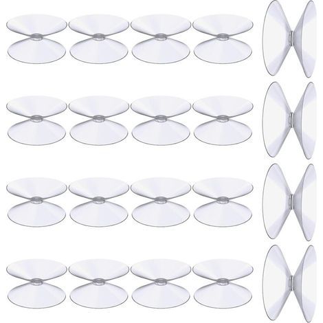 Doppelseitige Saugnäpfe, 20 Stück 3 Cm Transparente Saugnäpfe, Extra Starker Pvc-kunststoff-hängevorhang-isolierungs-saugnapf Für Glastischspiegel, Badezimmerfensterspiegel
