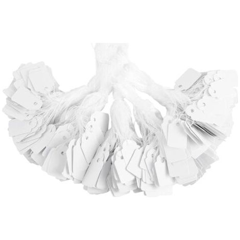 500 Papierpreisschilder (weiß, 1,3 X 2,6 Cm), Gravierbare Leere Preisschilder Mit Umhängeband, Geeignet Für Hochzeitsgeschenke, Kleidung Und Schmuckverpackungen