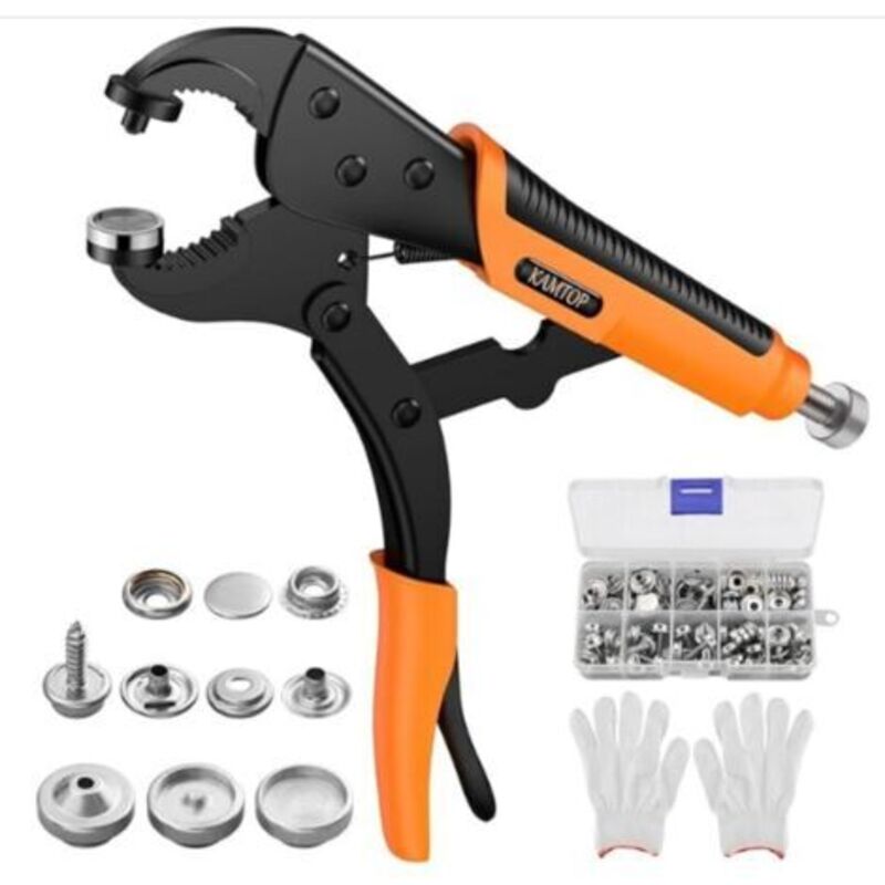 Pince À Perforer Kamtop Mit 3 Matrizen Und 30 Druckknöpfen Aus Metall, Perforator Für Den Stift Mit Werkzeugen Zum Ersetzen Der Bateau-häuser In Leder Und In Handarbeit