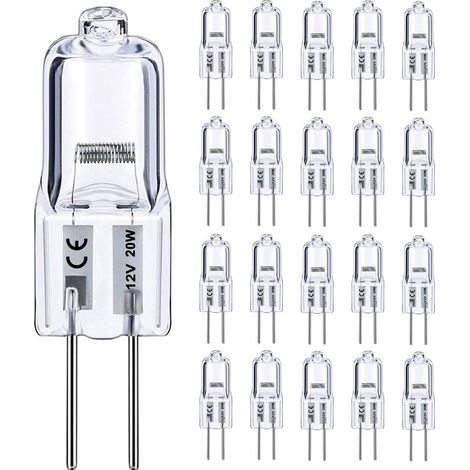 G4 12v 20w Halogenlampe, 20er Pack, Dimmbar, Warmweiß 2800k, Lange Lebensdauer, Für Unterschrank- Oder Kronleuchterbeleuchtung.