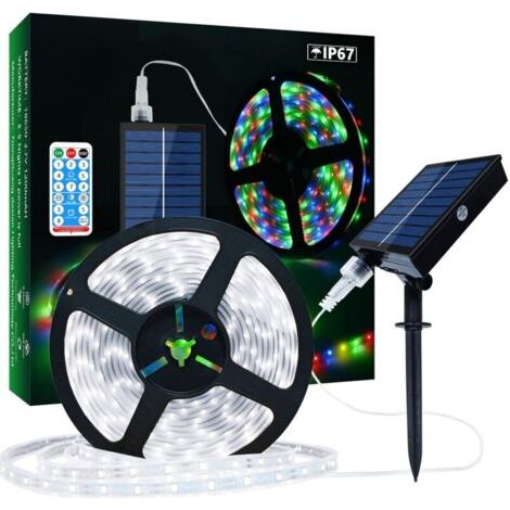 Solar-led-lichterkette Für Den Außenbereich, 5 M, 280 Leds, Ip67 Wasserdicht, Kaltweißes Licht, Mit Fernbedienung Und 8 Beleuchtungsmodi, 2835 Smd-led Für Garten, Baum Und Weihnachten