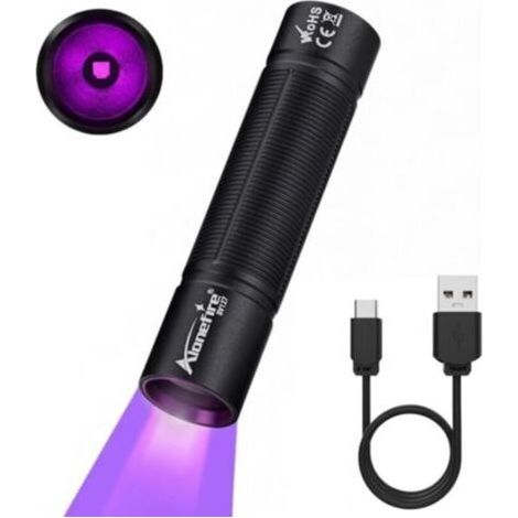 Sv127 Uv-led-taschenlampe, 365 Nm, Klein, Über Usb C Wiederaufladbar, Mini-ultraviolettlampe, Schwarzlicht-urindetektor Für Harz, Angeln, Skorpion, Mineralien, Bernstein, Mit Eingebauter Batterie