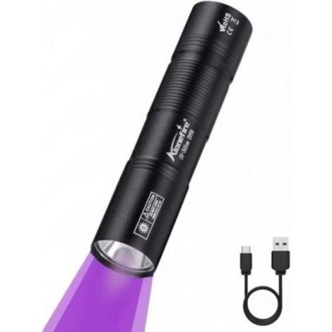 Sv98 3 W Uv-led-taschenlampe, 365 Nm, Klein, Typ C, Usb, Wiederaufladbar, Mini-ultraviolettlampe, Schwarzlicht-urindetektor Für Harz, Angeln, Skorpion, Mineralien, Bernstein, Mit Eingebauter Batterie