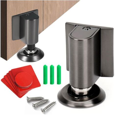 Magnetischer Türstopper, Verstellbarer Boden-türstopper Aus Metall, Verstellbares Unsichtbares Bodenschloss, An Der Wand Montierter Türstopper Mit 3m-kleber Und Schrauben Für Schlafzimmer Und Badezimm