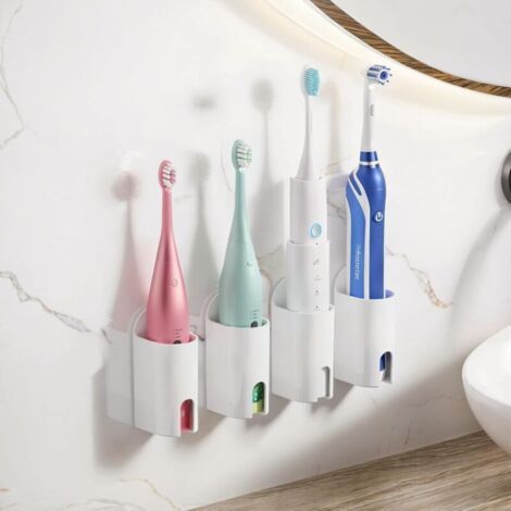 Elektrischer Zahnbürstenhalter, 4-teiliges Set, Wandaufkleber, Badezimmer