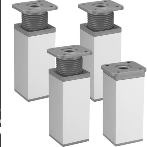Silber (10 Cm), 4 Stück Verstellbare Möbelbeine, Höhenverstellbare Tischbeine Aus Metall, Verstellbare Tischbeine Für Küchenschränke, Mit Schrauben