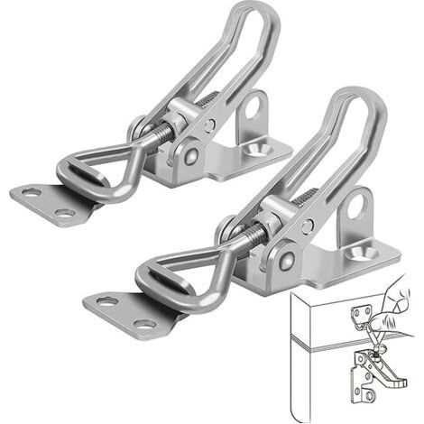 Loquet Bascule Acier Inoxydable, 2 Pièces Loquet À Bascule Métal, Fermeture Levier, Pas De Rouille, Fixation Solide, Pince Loquet Loquet Bascule, Pour Fixation Et Serrage Des Valises D'Armoires P