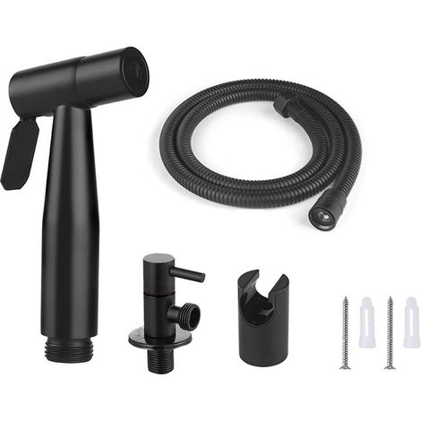 Wc- Und Bidet-spray Aus Edelstahl, Bidet-sprühset, Wasserhahn-spray, Wc-handbrause (schwarz)
