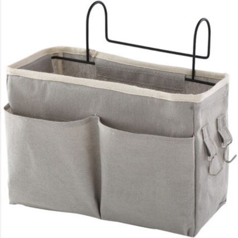 1 Stück (grau) Betttasche, Wasserdichter Canvas-bettregal-organizer Zum Aufhängen Am Nachttisch, Betttasche Für Zuhause, Büro, Schule