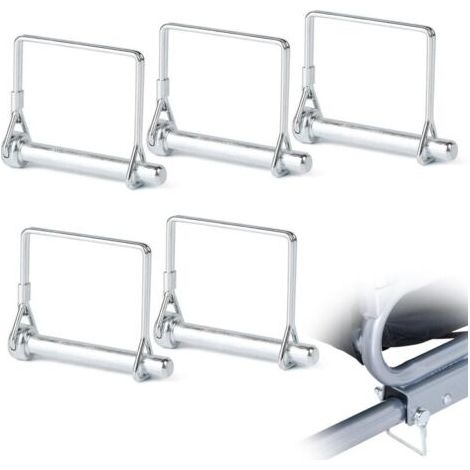 5 Stück 8 X 60 Mm Sicherungsstift, Automatisches Sicherheits-vierkantschloss Mit Schnappverschluss Für Anhänger, Traktoren, Rasen, Garten, Muldenkipper, Clip Agric