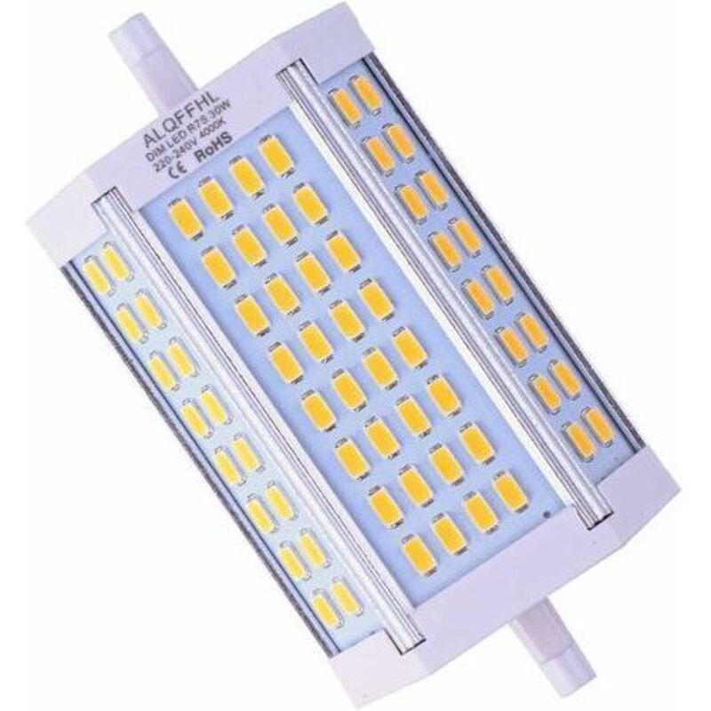 Pr Ampoule Led R7s 118mm Dimmbar 30w, Led-linienprojektoren Vom Typ J Mit Doppelter Extremität (entspricht 200w Und 300w Halogen T3), 3000lm 4000k, Wand-/sicherheits-/solarlampen (naturweiß)