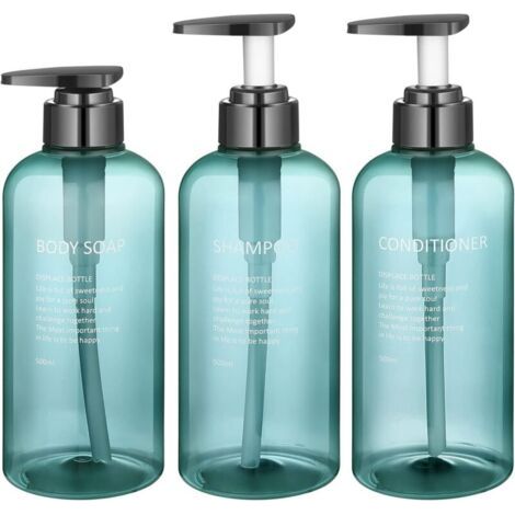 3 Stück Leere Pumpflasche, 500 Ml/16,9 Oz Nachfüllbare Pumpflasche, Leere Shampoo-flasche Für Duschgel, Spülung, Lotion (blau)