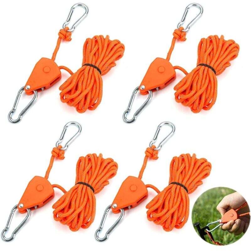 4-teilige Robuste Cliquet-schnur, 4 M Reflektierende Cliquet-schnur, 4 Mm Starke Cliquet-kordel Camping, Cliquet-kordel Mit Verstellbaren Häkelnadeln, Reflektierendes Cliquet-schnur Für Zelte, Andere