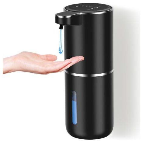 Usb-c Wiederaufladbarer Seifenspender Zur Wandmontage, 400 Ml, 4 Einstellbare Stufen, Schwarz, Für Küche Und Badezimmer