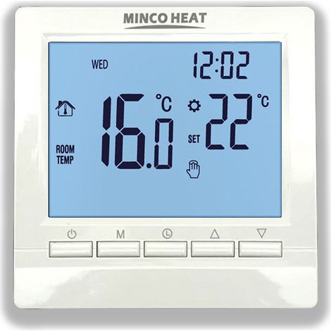 3a Programmierbarer Thermostat Mit Lcd-display Und Blauer Hintergrundbeleuchtung – Raumtemperaturregler
