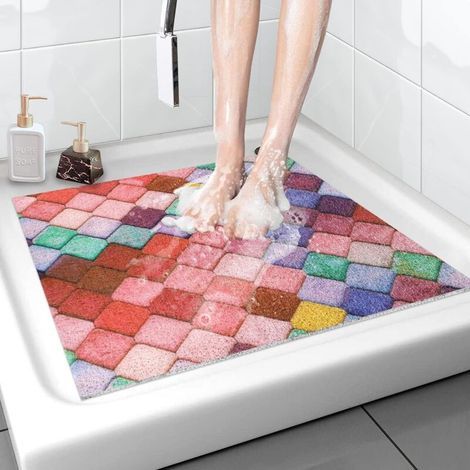 Antidérapant-duschbad, 6060 Cm, Komfort-badewannenbad Mit Trous De Drainage, Massage-duschbad Aus Pvc-luffa