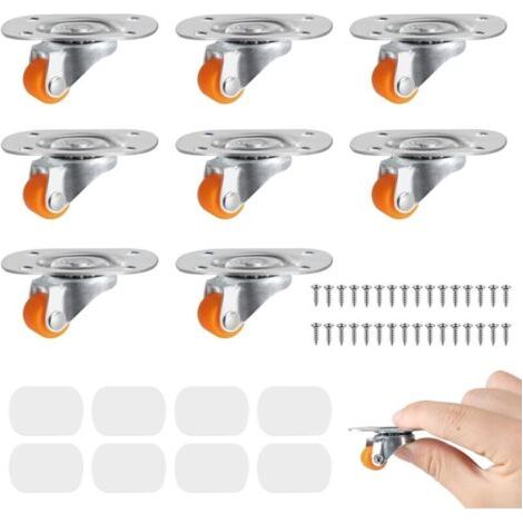 12-mm-gummirollen, Mini-360°-schwenkräder Für Möbel Und Haushaltsgeräte, Selbstklebend, Ideal Für Den Transport