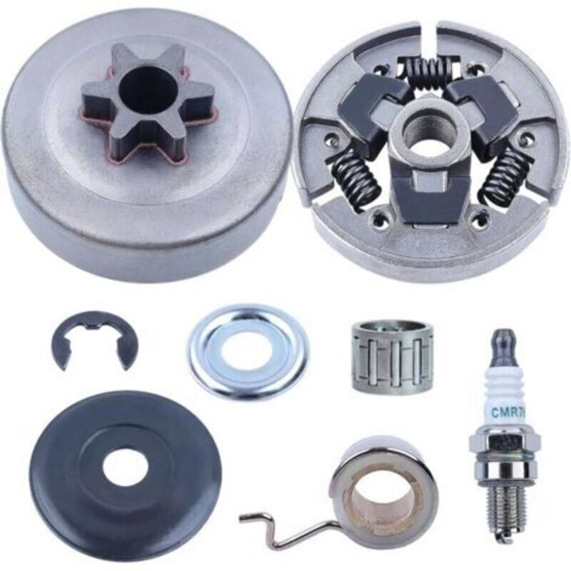 Pr Pignon Et Embrayage Kit Pour Tronçonneuse Stihl Ms211 Ms181 Ms171, Tambour Embrayage + Pignon + Bougie + Roulement + Vis Sans Fin + Rondelle Pieces Detachees 8 In 1