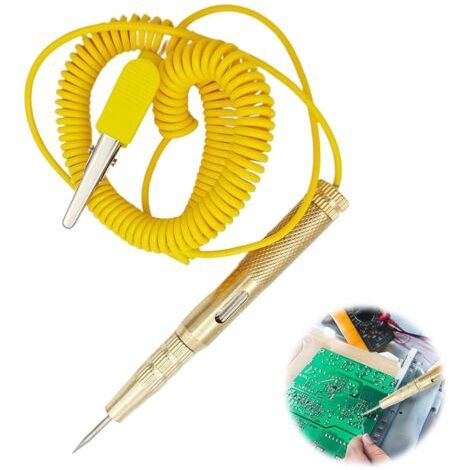 Tester Mit Glühbirne Dc 6v 12v 24v, Spannungsprüfstift Für Fahrzeuge, Ausziehbarer Auto-stromkreistester Mit Langem Spiraldraht, Kompatibel Mit Autos, Lkws, Motorrädern Und Booten