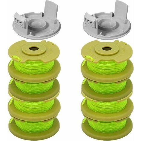 10 Austauschspulen Für Coupe-bordüre Für Ryobi, Kompatibel Mit Ryobi One + Ac14rl3a, Coupe-fil Sans Fil, 8 Spulen + 2 Coupe-kapseln, (gelb)