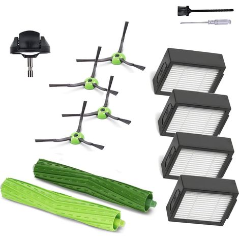 Zubehör Und Ersatzteile Für Irobot Roomba J7 I6 I3 I4 I2 I5 I8 I1+/plus E5 E6 Serie I E J - 1 Paar Hauptbürsten, 1 Schwenkrolle, 4 Filter, 4 Schwarze Seitenbürsten.