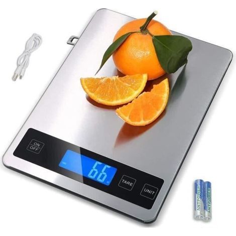 Balance De Cuisine Electronique, 15 Kg/33 Lb Balance Food, Balance Cuisine Précision De 1 G/0,1 Oz, Usb-aufladung, Lcd-bildschirm