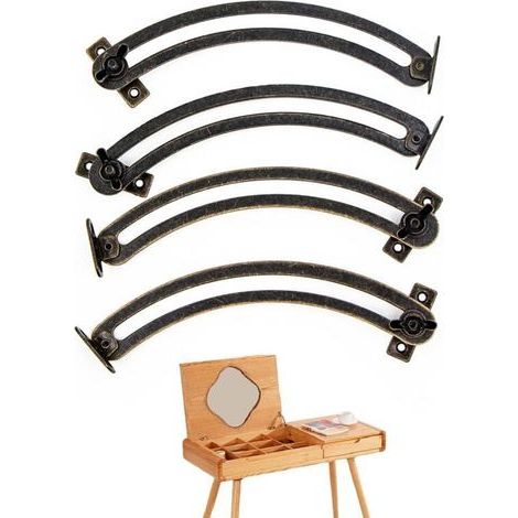 Scharnierstütze, Deckel-hebestütze – 4 Stück Vintage Gebogenes Und Verstellbares Schranktürscharnier Für Möbel, Kleiderschrank, Spielzeugkiste