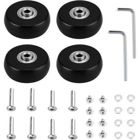4 Universal-ersatzrollen Für Koffer, 50 Mm X 18 Mm, Für Trolleys, Kinderwagen, Gummi