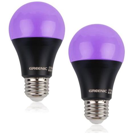 2 Ampullen, Led-großdruck, 85–265 V, Violette Uv-ampulle, Schwarze, Fluoreszierende Ampulle Aus Verstärktem Aluminium, Stärke 15
