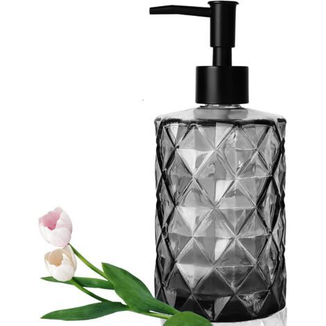 7,5 X 18 Cm Großer Flüssigseifenspender, 330 Ml Seifenspender, Schwarzer Badezimmer-seifenspender, Seifenspender Aus Glas, Seifenspender Für Lotion, Duschgel, Seife