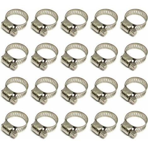 20 Stück Rohrschelle, Verstellbare Rohrschelle 10–16 Mm, Schlauchschelle Aus Edelstahl 304, Metallschlauchschelle, Für Rohre, Hausgas, Wasserrohre, Kabel, Wasserhähne Usw