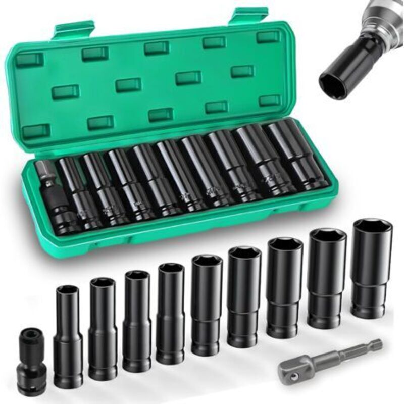 Spiel Mit 11 1/2-blättern – 10-24-mm-blätter Mit 2 Adaptern – Eigenschaften Für Eine Bessere Haltbarkeit – Anti-glisse-konzept