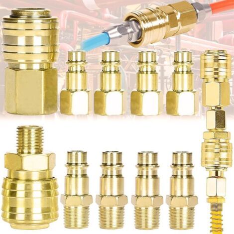 10 Teile 1/4"bsp Raccord Rapide Européen, Raccords De Compresseur 1/4"" Bsp, Raccord D'Air 1/4'' Pouce, Raccord D'Air Comprimé, 1/4 Npt Raccord D'Air, Raccord Rapide Pneumatique 1/4"" Bsp(o
