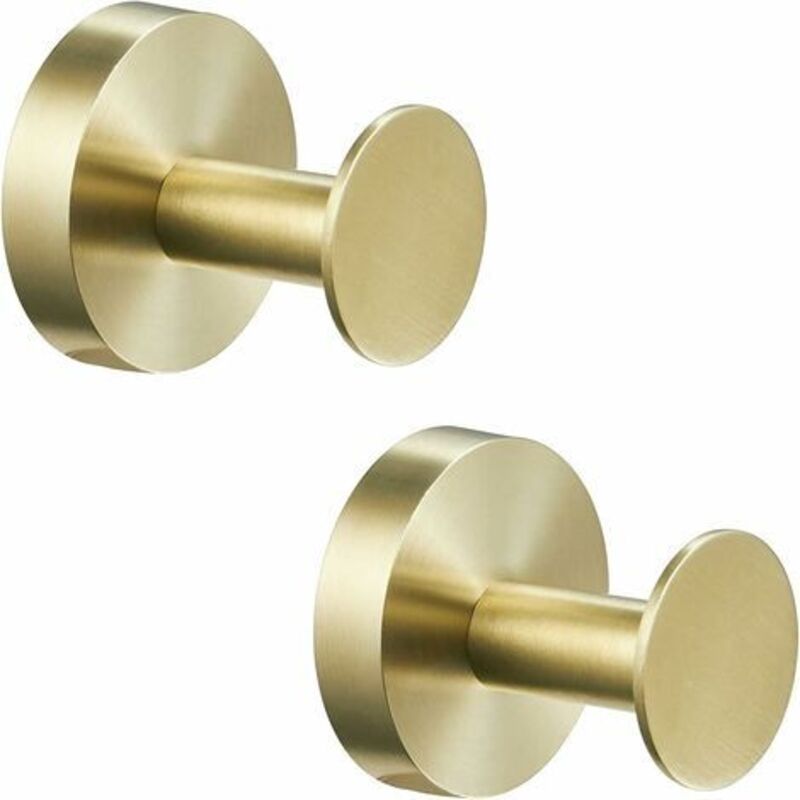 Runder Kleiderhaken, Basis Aus Edelstahl 304, Gebürstetes Gold-finish, Wandmontage (4 Stück)