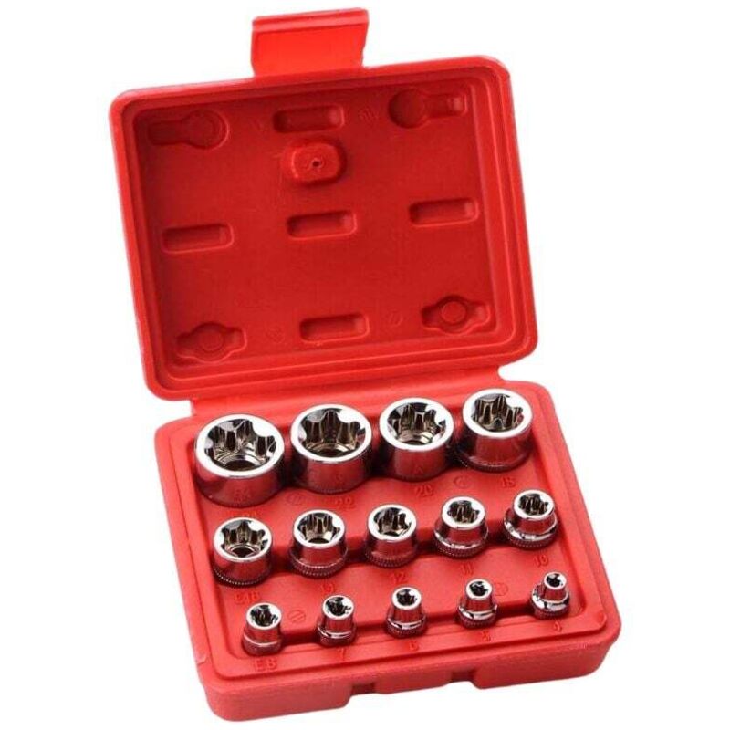 Lot Von 14 Schrauben In Form Von Schrauben Vom Typ E I Coffret À Cliquet I Schrauben Jeu De Profilés E (torx Externe) E4 - E24