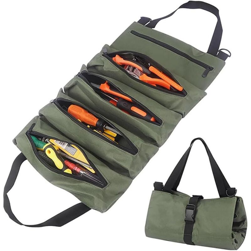 Werkzeugset Zum Aufhängen Mit Mehreren Taschen, Tragbare Tragetasche Für Mechaniker/elektriker, Grün