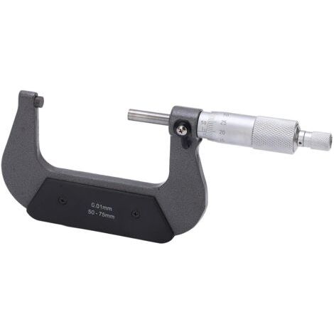Außenmikrometer, 50–75 Mm Messbereich, Professionelle 0,01 Mm Genauigkeit Für Maschinisten, Mikrometer Aus Stabiler Legierung, Genaue Messung Der Oberflächendicke, Hals-fuß-mikrometer